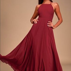 Lulus “Mythical Kind of Love Wine Red Maxi Dress”